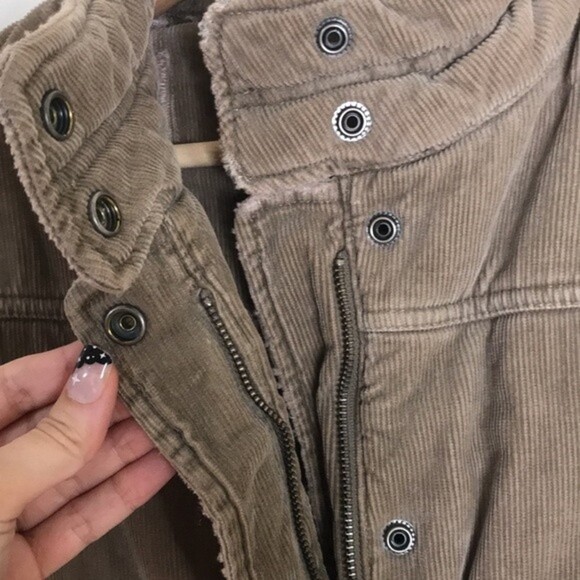 Vintage corduroy puffer zip and button up pullover fall winter vest size small - Picture 5 of 11